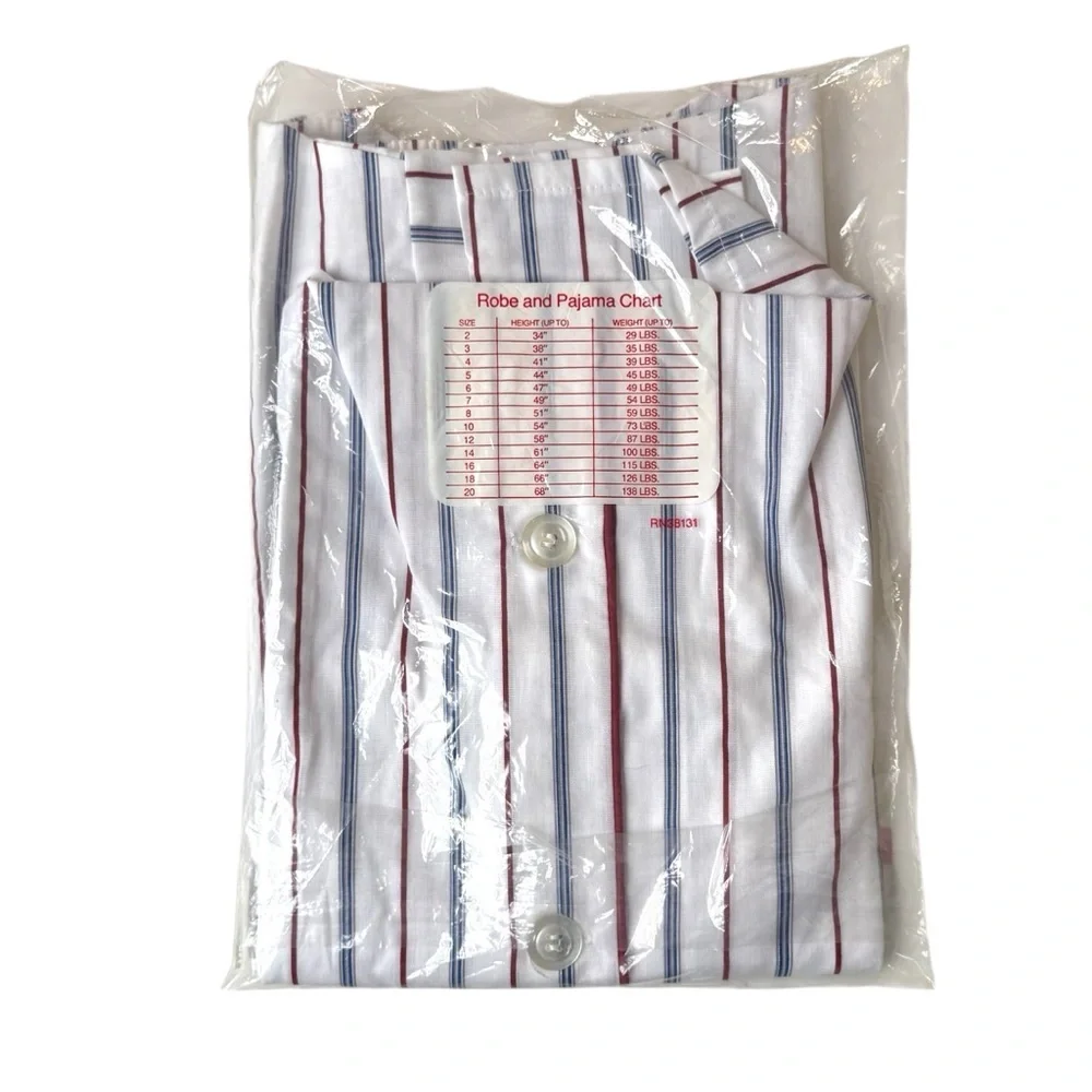 Vintage Botany 500 Boys/Kids Short‑Sleeve Stripe Lounge Pajama Set Size 16 NWT